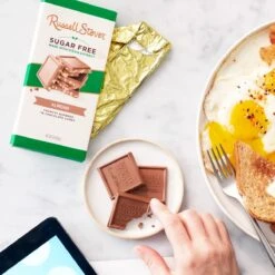 3 Oz. Sugar Free Chocolate Almond Tile Bar, Case Of 12 -Sweet Gift Shop 077260095541 9554 3oz sugarfree mcalmond sil1