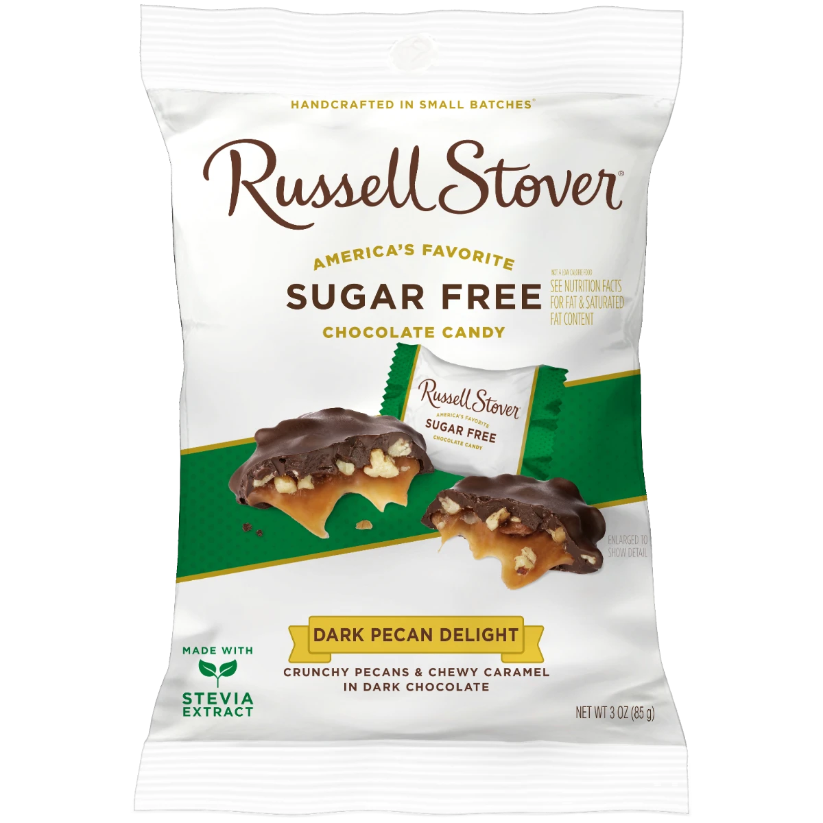 Sugar Free Dark Chocolate Pecan Delight, 3 Oz. Bag 3 Sugar Free Dark Chocolate Pecan Delight, 3 Oz. Bag