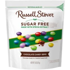 Sugar Free Candy Coated Chocolate Gems, 7.5 Oz. Bag