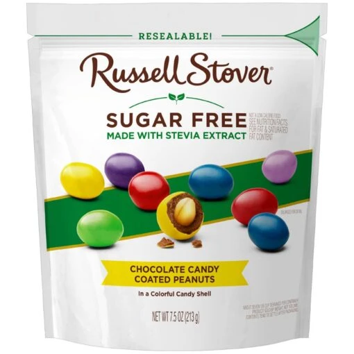 Sugar Free Candy Coated Chocolate Peanut Gems, 7.5 Oz. Bag 7 Sugar Free Candy Coated Chocolate Peanut Gems, 7.5 Oz. Bag -Sweet Gift Shop 077260100207 10000034 7.5oz sugarfree peanutgems pi