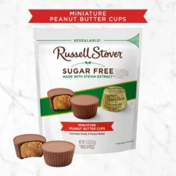 Sugar Free Mini Peanut Butter Cups, 7.5 Oz. Bag -Sweet Gift Shop 077260103185 10000305 7.5oz sugarfree pbmini pi oop