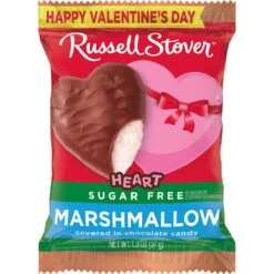 Sugar Free Chocolate Marshmallow Heart, 1.3 Oz., Case Of 18 -Sweet Gift Shop 077260106605 10000486 rsc v24 1.3oz mc sfmarshmallow heart