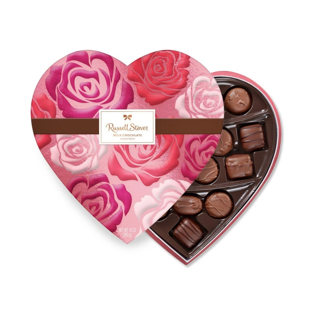 Assorted Milk Chocolate Floral Heart, 10 Oz. 3 Assorted Milk Chocolate Floral Heart, 10 Oz.
