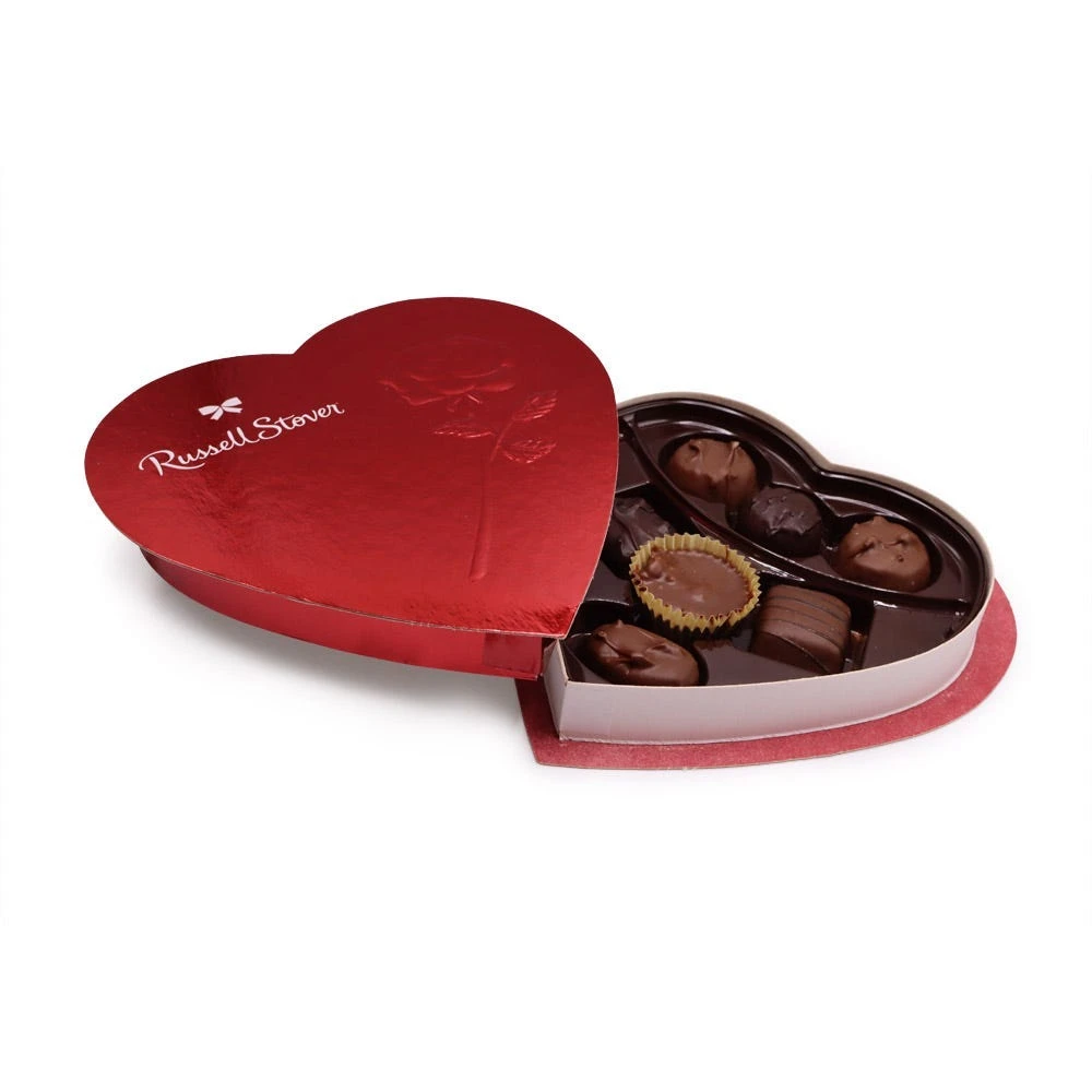 Assorted Chocolates Red Foil Heart Box, 4.03 Oz. 5 Assorted Chocolates Red Foil Heart Box, 4.03 Oz. - Image 3