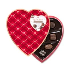 Milk Chocolate Copper Bow Plaid Heart, 5.1 Oz.