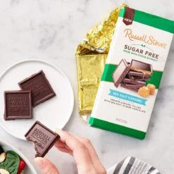 Sugar Free Dark Chocolate Sea Salt Caramel 3 Oz. Bar, Case Of 12 -Sweet Gift Shop 77260095596 9559 3oz sugarfree dvsscaramel sil1