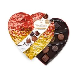 Assorted Chocolates Double Sequin Heart, 6.25 Oz.