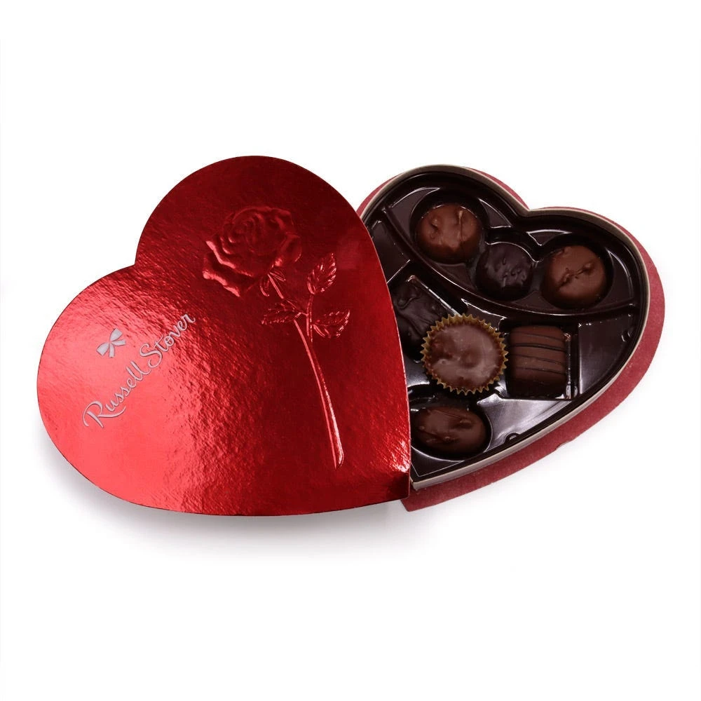 Assorted Chocolates Red Foil Heart Box, 4.03 Oz. 4 Assorted Chocolates Red Foil Heart Box, 4.03 Oz. - Image 2